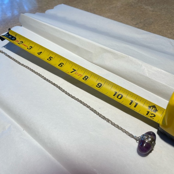 Amethyst Cobachon on Silver Chain - Picture 5 of 6